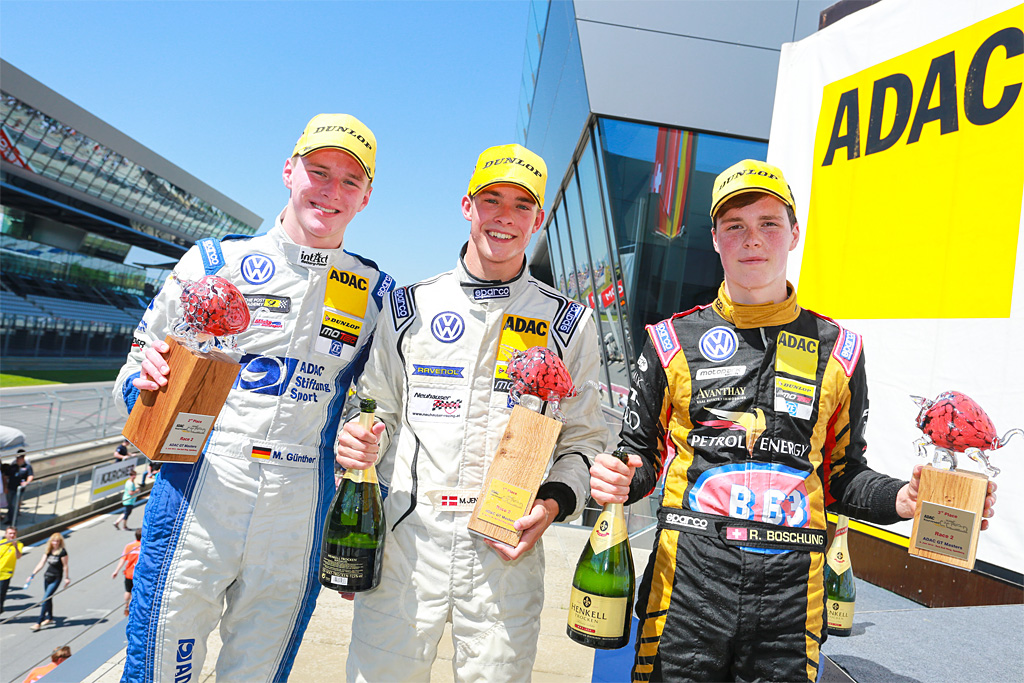 Maximilian Günther, Mikkel Jensen og Ralph Boschung
(Foto: ADAC)
